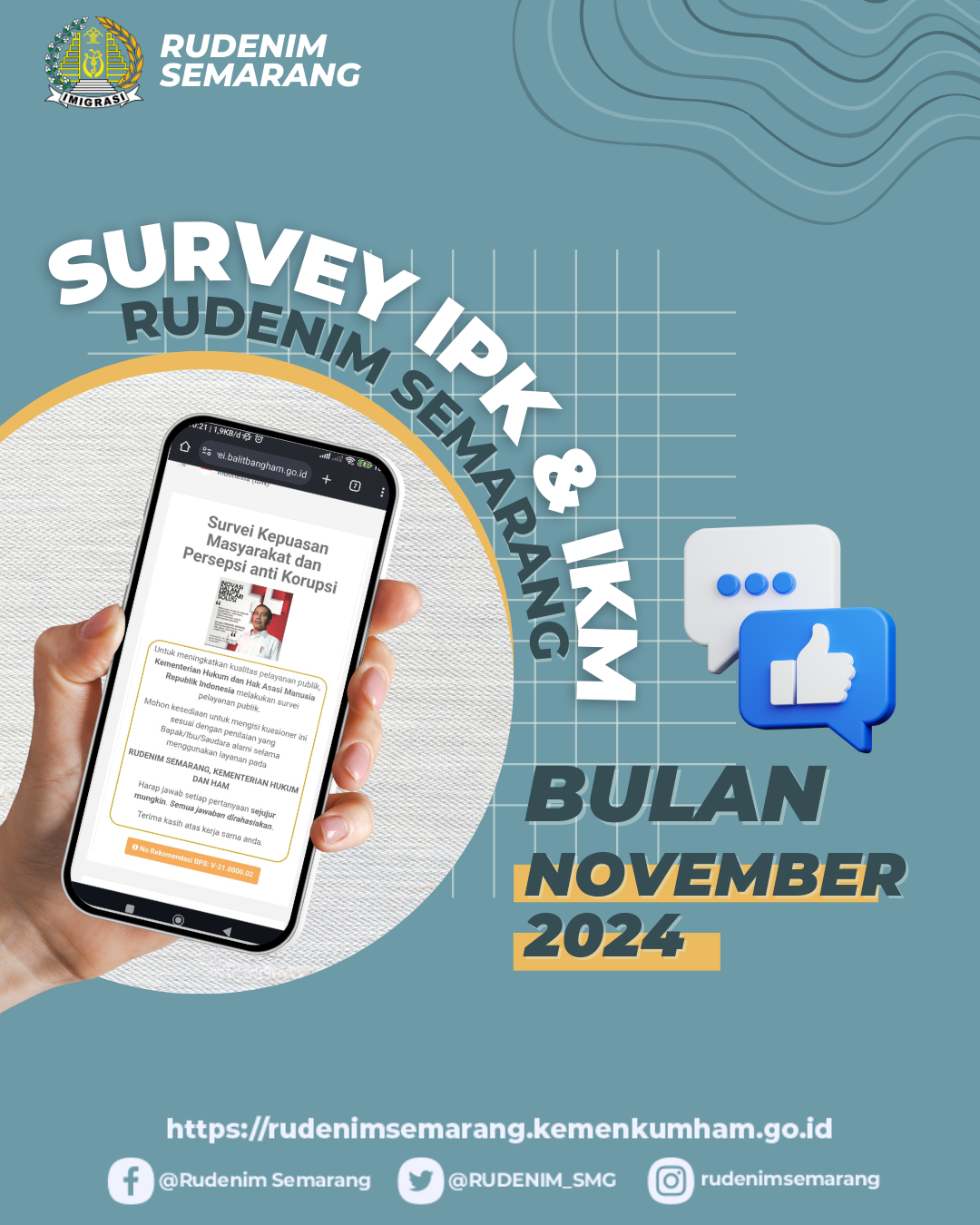 Hasil Survey Indeks Kepuasan Masyarakat (IKM) & Indeks Persepsi Korupsi (IPK) Bulan November 2024